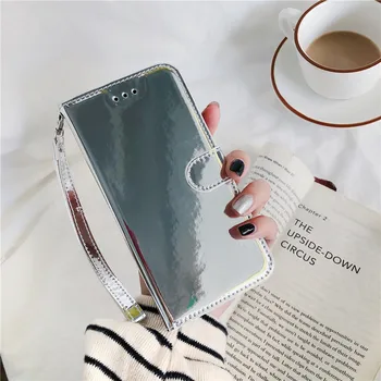 Oglindă 3D Flip din Piele de Caz pentru Huawei P50 P40 P30 Pro Lite caz Onoare 10i 8A 8S P inteligente Y5 Y6 2019 Cover Portofel, Telefon Acoperi