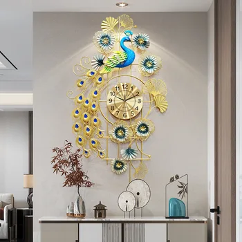 Ceas de perete Camera de zi Păun Ceas Decorativ de Moda Personalitate și Creativitate Stil Chinezesc Europene Intrare Lux Ceas