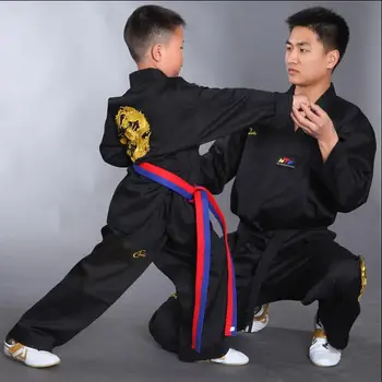 Kimono Karate Negru formare Taekwondo Broderie Copii 110-190 cm Negru Copii