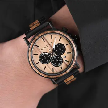 BOBO PASĂRE din Lemn Ceas Bărbați Ceasuri Personaliza Ceasuri de Personalitate Design Creativ Logo-ul, MESAJUL, Gravate, Sculptate Ceas