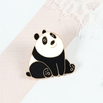 Zâmbet Drăguț Panda Email Pin Desene Animate Animale Amuzante Brose Personalizate Insigna Femei Barbati Rucsac Haine Insigne, Bijuterii Pentru Copii