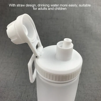 600ml Mici Daisy Transparent de Plastic, Sticle de Apă cu Paie de Creație Mată Sticlă de Apă Portabil Cu Coarda de Călătorie Ceașcă de Ceai