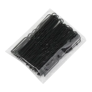 100buc 6CM Păr Ondulat în formă de U agrafă Agrafă de păr Salon de Prindere Clip Agrafe de păr Negru Metal Accesorii de Par Pentru Coc