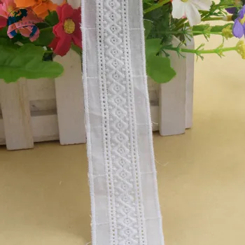 5yards 3.7 cm alb bumbac broderie dantelă franceză panglica dantelă ghipura material diy ornamente dantelă de nunta Accesorii de cusut#3833