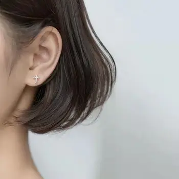 Noul Complet Stras Cross Stud Cercei pentru Femeile 2021 Tendință Stil coreean Piercing Cercei Grunge pentru Bărbați Bijuterii en-Gros