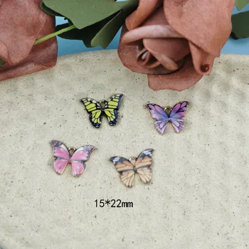 10buc Animal fluture Email Farmecele Metalice pentru Cercei Brățară DIY Bijuterii