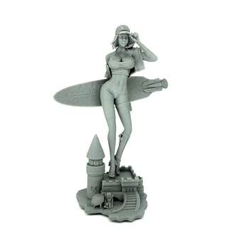 75mm Rășină Figura Model de Kit de Petrecere la Piscină 1/24 Scara de Modelare Figurine Nevopsite Kituri DIY Jucărie