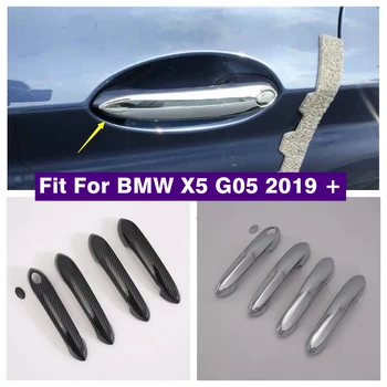 Accesorii Auto Ușă Mâner Trageți mânerul ușii Mâner Capac de Acoperire Trim Fit Pentru BMW X5 G05 2019 - 2022 Chrome / Aspect Fibra de Carbon