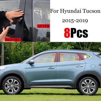 Pentru Hyundai Tucson-2019 Auto B C Stâlp Mijloc Coloană Centrală PC Fereastră Tapiterie Decor Benzi de Protecție Autocolant 8 BUC