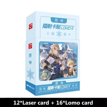 28 Buc/Set Chineză Anime Wei Zhuang Xue Zha, Sa Ye Laser Carte Autocolant DIY Genshin Impact Lomo Card Mini Felicitari
