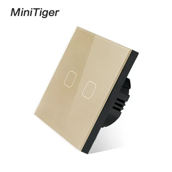 Minitiger Standard UE 2 Banda 1 Modul de Perete de Lumină Controler Inteligent de Automatizare Acasă, Atingeți Comutatorul Impermeabil și Ignifug Atingeți Comutatorul