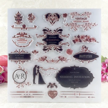 YLCS091 seturi de nunta silicon clar timbre pentru Scrapbooking DIY album carduri decor de relief folder ștampilă de cauciuc 20.5*20.5 cm
