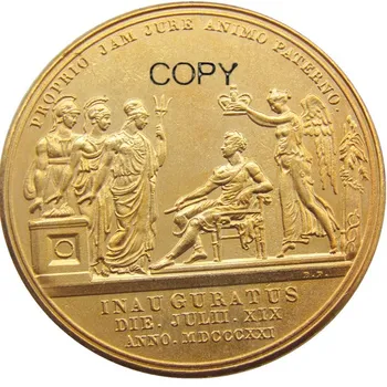 Încoronarea Regelui George al IV-lea 1821 Placat cu Aur Copia fisei