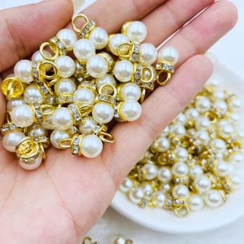40 de Noi Mini Pearl Bijuterii DIY Accesorii pentru fabricarea de Formă Rotundă Rasina Bratara Cercei Perla Farmec Decor Pandantiv F79