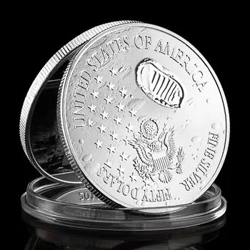 50 de ani de La aselenizare 2019 Monedă Comemorativă de Suveniruri și Cadouri Apollo 11 de Argint Placate cu Monede Decoratiuni Acasă