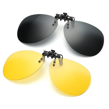 Fără ramă Rotundă Flip Clip pe Supradimensionate Bărbați Clip Polarizat ochelari de Soare Pescuit Aviației Albastru Oglinda de Dimensiuni Mari Conducere 2021 Ochelari
