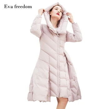 Eva libertatea jos haina de iarna pentru femei jacheta cu gluga subțire fusta mare pendul cu gluga pentru femei de moda sacou în jos EF18006