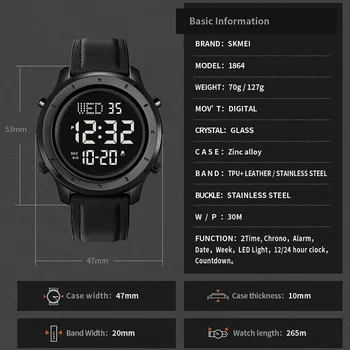 Creative Sport Ceas Barbati Curea din Otel Inoxidabil Display LED Ceasuri 5Bar Impermeabil Ceas Digital reloj hombre SKMEI Montre Homme