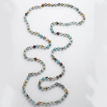 Moda Bijuterii Artizanale Mult înnodate Halsband Amazonite Pietre Femei cu Margele de Designer Coliere