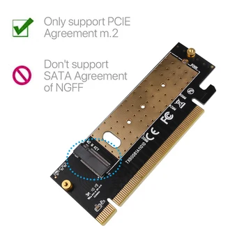 Kebidu M. 2 NVMe SSD de unitati solid state CU PCIE 3.0 X16 X4 Adaptor M Cheie Interface Card de Expansiune Viteză maximă Suport 2230 să 2280 SSD
