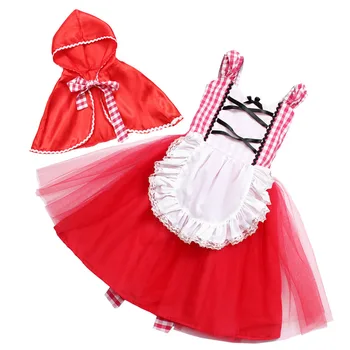 Red Riding Hood pentru Fete Costum de Halloween Costum de scufita Rosie Bebelus Rochie cu Pelerina